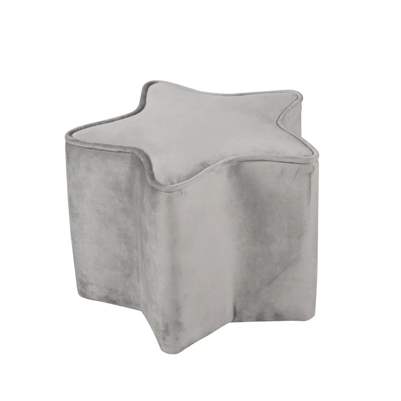 roba Lil Sofa Star Shaped Velvet Ottoman - Silver-Gray