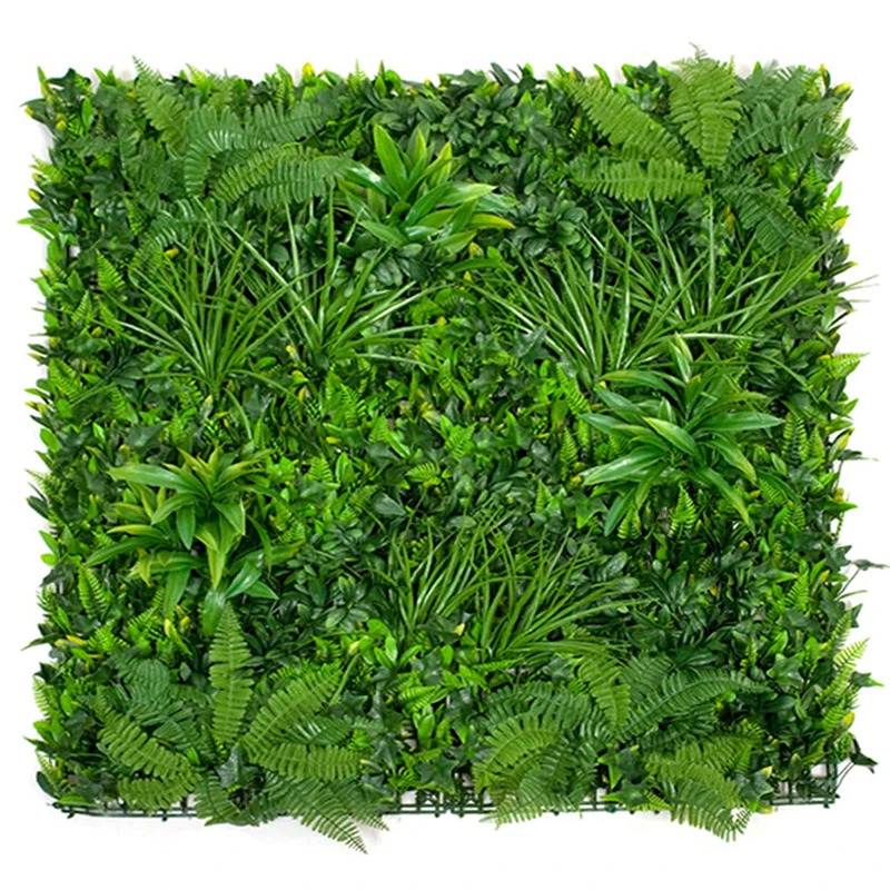 Artificial Premium Green Wall Hedge with Mixed Leaf Foliage (1m x 1m) - UV Stable Vertical Garden
