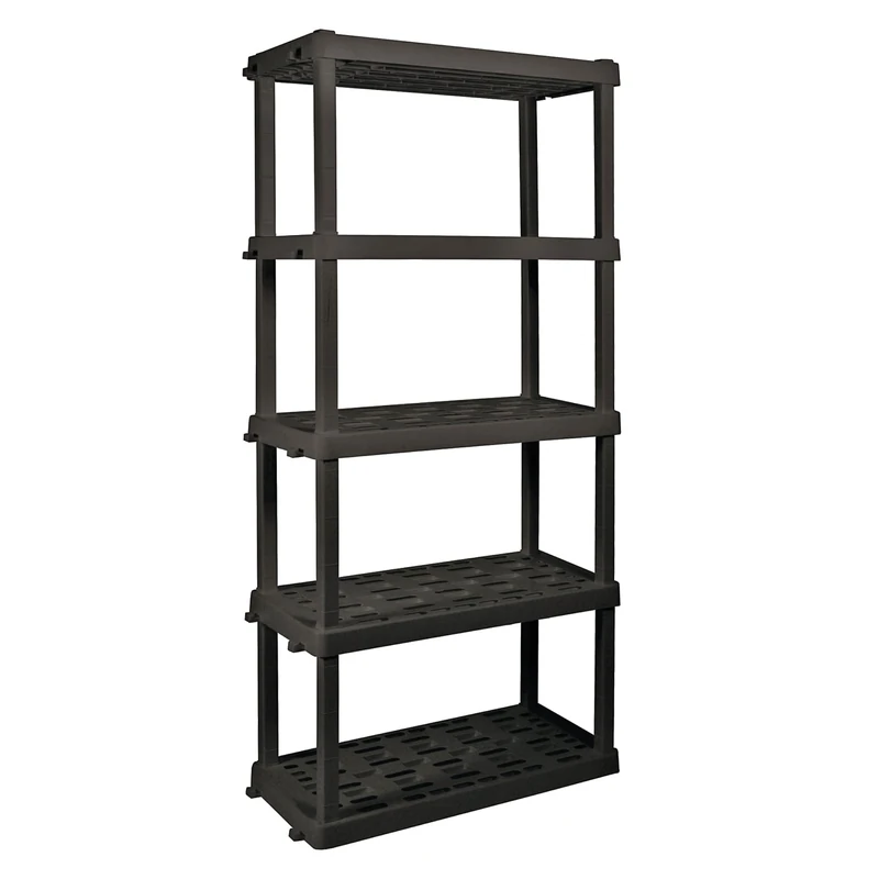 Oskar Garage Shelving Units 5 Tier Shelves Freestanding Multipurpose Organizer Heavy Duty Storage Racking Shelf 340kg Load Capacity 68kg Per Bay for Warehouse Workshop Office Black 45x91x187cm Plastic - Image 1