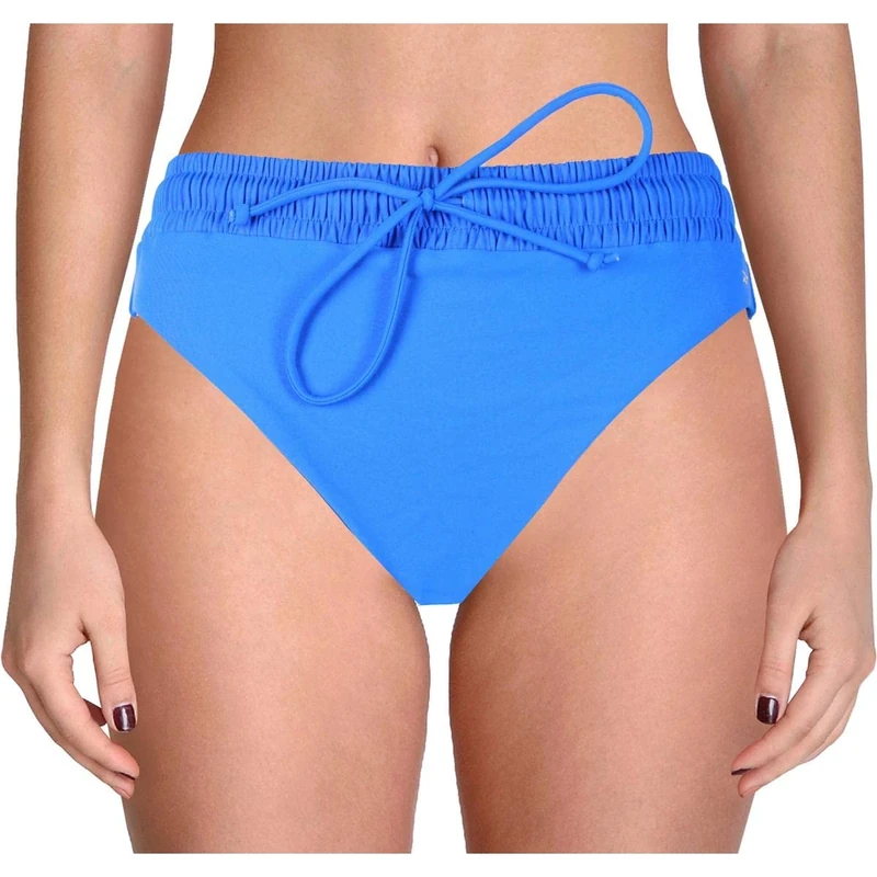 Reebok Women's Swimwear Invincible Icon High Cut Leg Drawcord Brief Swim Bathing Suit Bottom Separate
