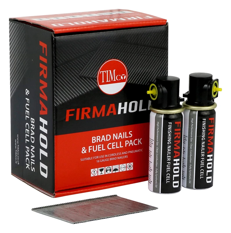 TIMCO FirmaHold Collated Brad Nails & Fuel Cells - 16 x 64 - Stainless Steel - Box of 2000