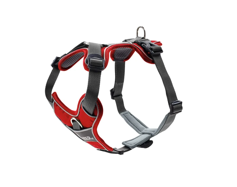 HUNTER Divo Dog Harness, S, 45-56 cm, Red/Grey