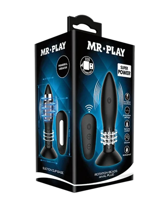 Mr. Play Analplug Black 13 x 5.6 x 3.6 cm