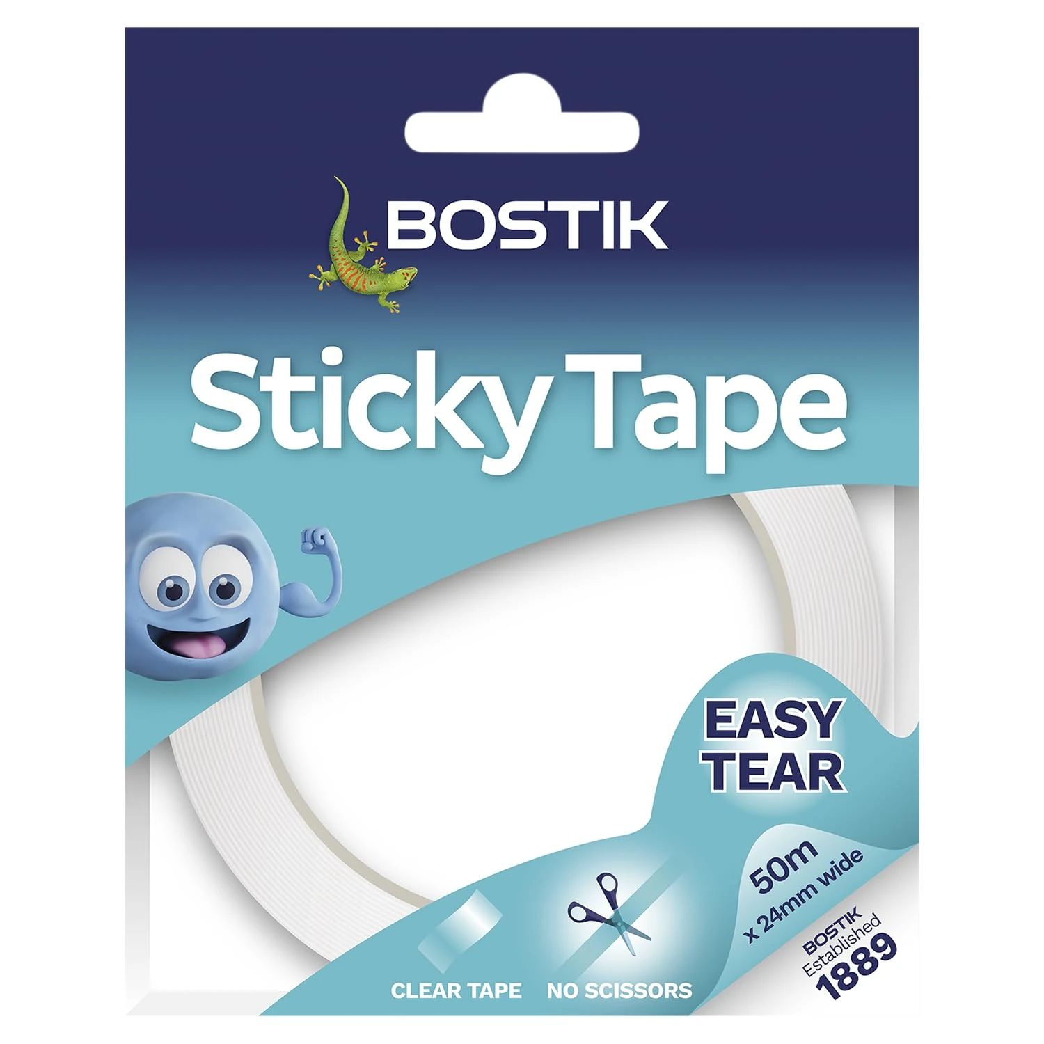Bostik Sticky Tape Clear - 24mm x 50m - Adhesive Tape - Ideal for Gift Wrapping - Easy Tear - Transparent