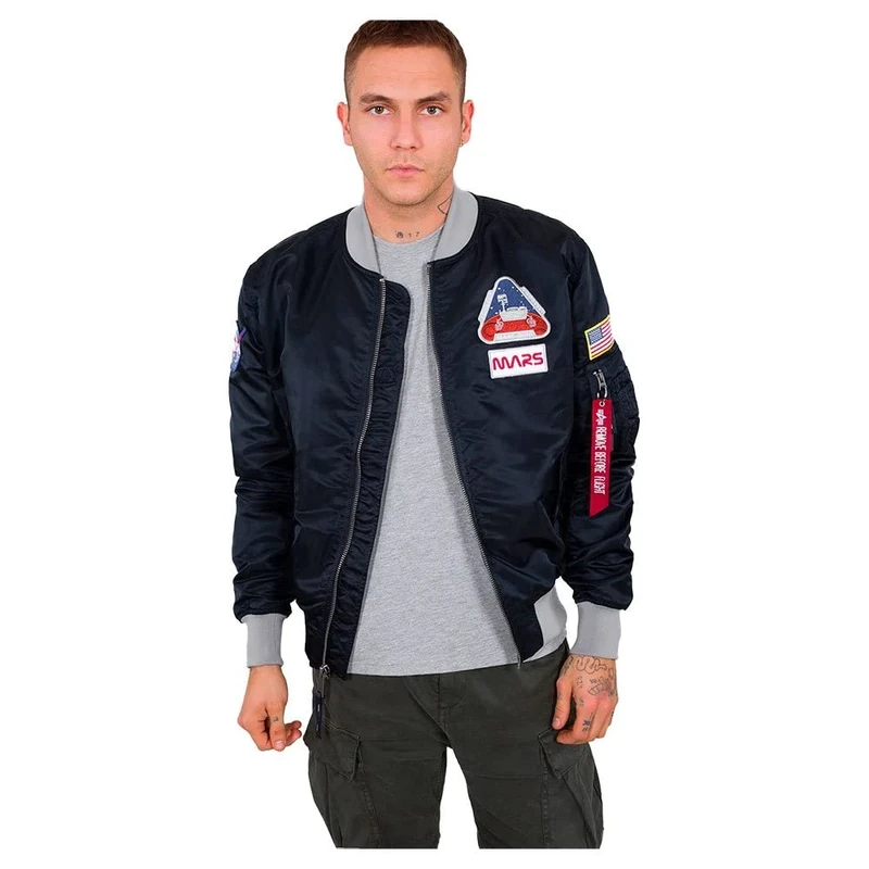 Alpha Industries MA-1 LW Mission To Mars Bomber Jacket for Men Rep.Blue