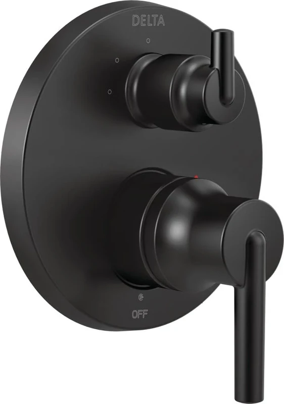 DELTA Faucet T24859-BL Contemporary Monitor 14 Series Valve 3-Setting Integrated Shower Trim with Diverter, Matte Black