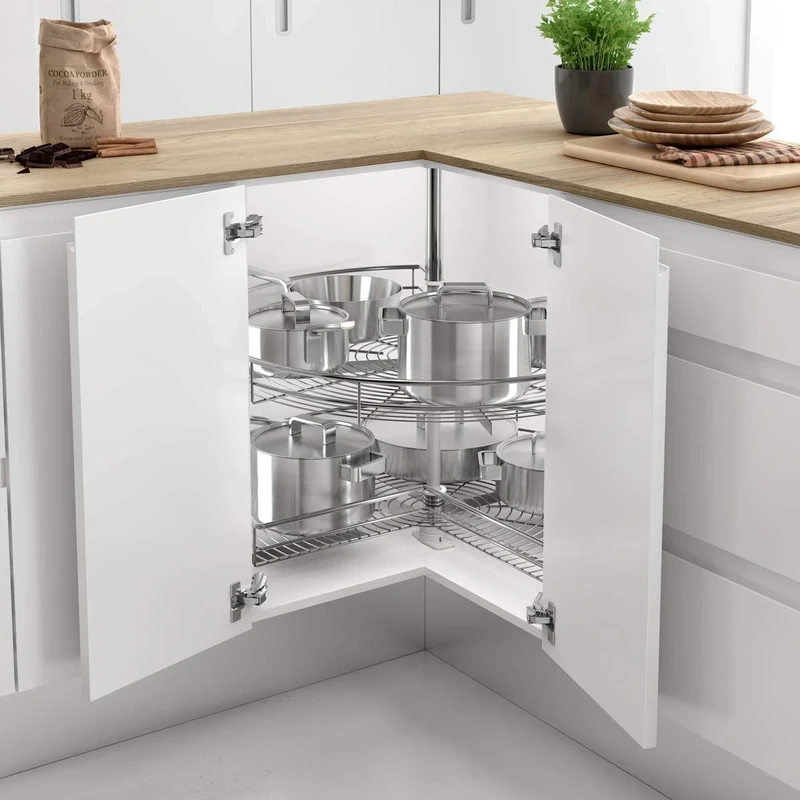 Menage Confort Kit of 2 Rotating Trays 270° for Kitchen Cabinets, Diameter 820 mm/Height 730-780 mm - Image 1