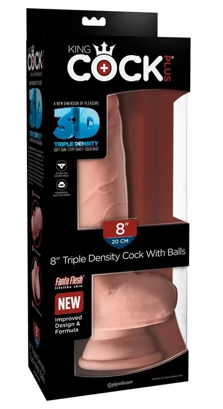 King Cock 8" Triple Density Cock with Balls Light 8 Inch