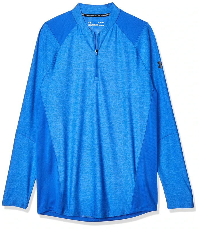 Under Armour Men's Shirts Mk1 1/4 Zip Long Sleeve Men's Blue/Black, Mens, Shirts, 1306430-486, Blue, XL