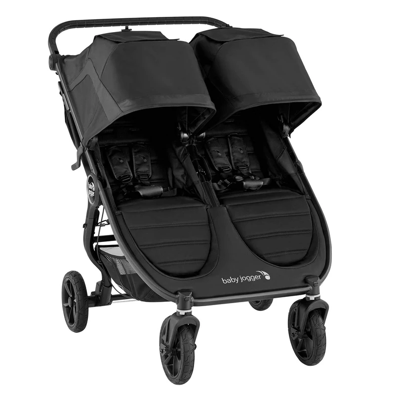 Baby Jogger City Mini GT2 Double All-Terrain Double Pushchair | Lightweight, Foldable Stroller | Jet (Black)