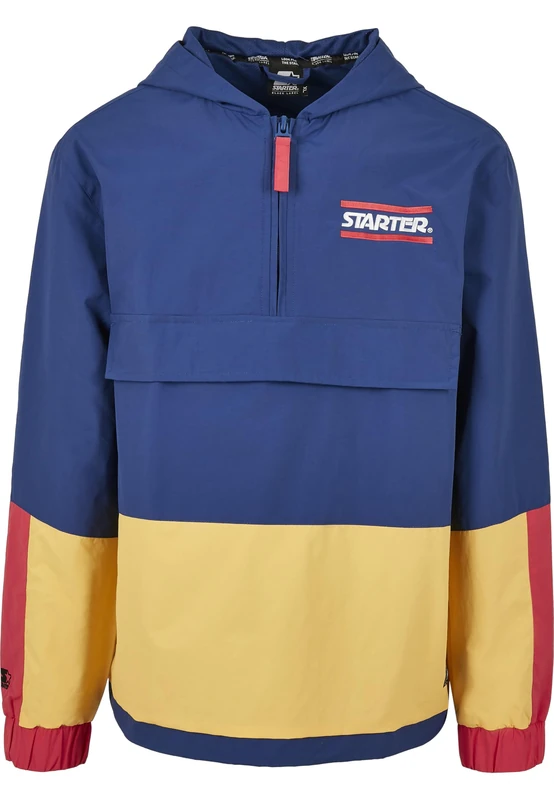 Starter Black Label Men's Starter Multicolored Logo Windbreaker, Red/Blue/Yellow, M