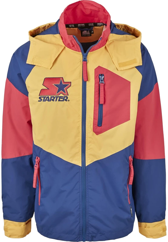 Starter Black Label Men's Starter Multicolored Logo Jacket Jacket Not Applicable, Red/Blue/Yellow, X-Small - Image 1