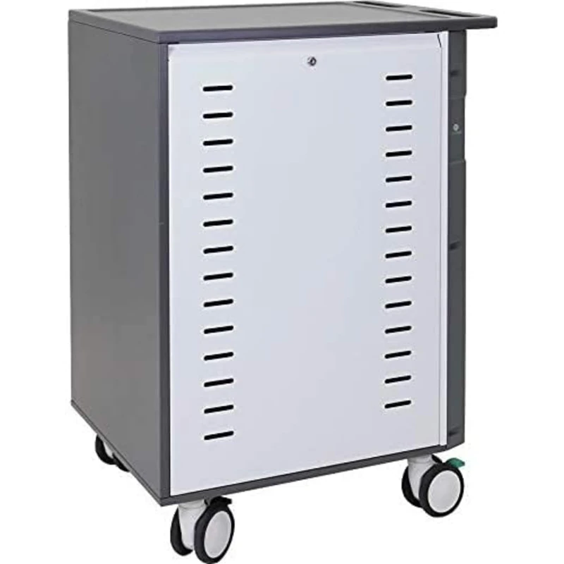 Ergotron Zip40 Charging Cart - Cart (charge only) for 40 tablets/notebooks - lockable - steel - grey, white - screen size: up to 15.6"
