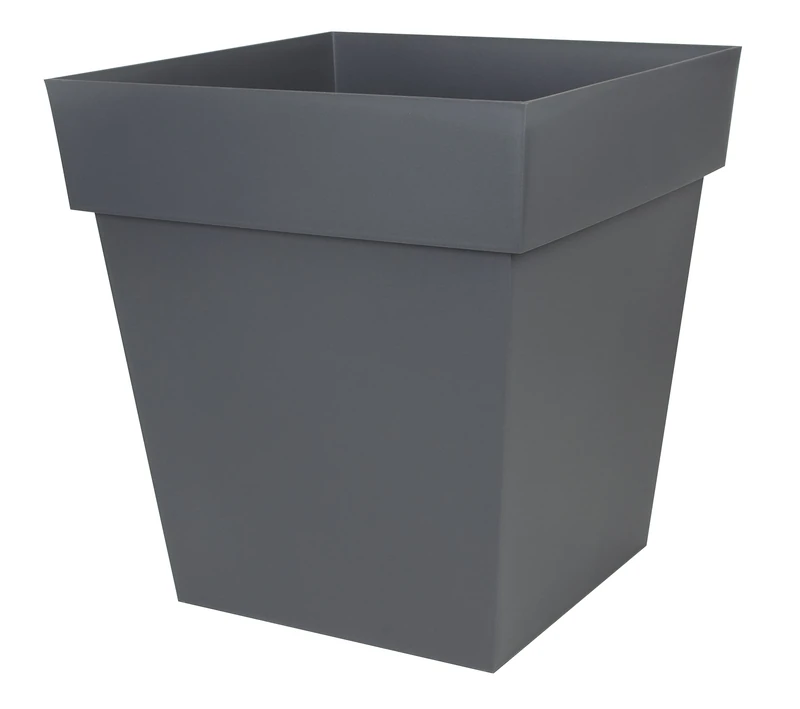 EDA - Square Tuscany Flower Pot 50 cm - Volume 87 L - 49.5 x 49.5 x H 52.5 cm - Grey Anthracite