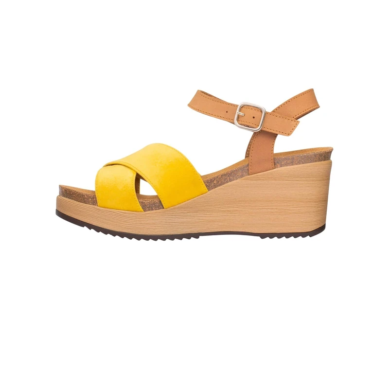 Scholl Vanessa Wedge Sandals, yellow, 8.5 UK