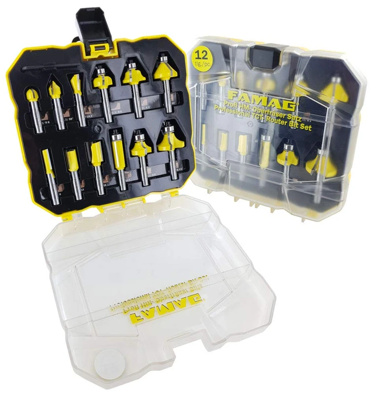 FAMAG Profi Line 3382.812 Carbide Milling Cutter Set 12 Pieces Shaft Diameter 8 mm in Plastic Box