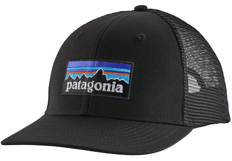 Patagonia P-6 Logo Mesh Hat Black, One Size - Image 1