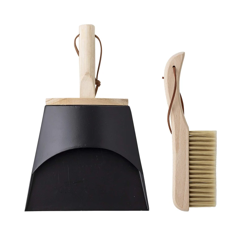 Bloomingville 82047924 Dustpan and Brush Set - Metal and Wood
