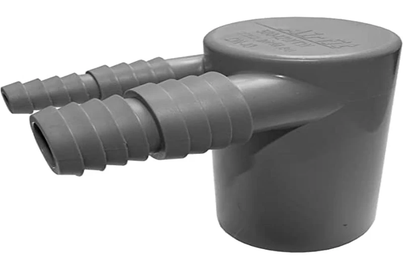 AIRFIT Double Connection Angle for Washer and condensate Drying 1 x 8-11.5 mm and 1 x 14.5-20 mm DN40 50042WTW, Gray - Image 1
