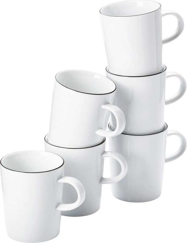 Arzberg Thomas Set of 6 Cups Cucina Colori Black