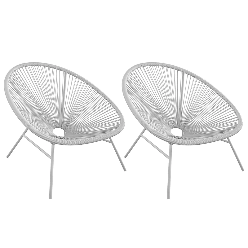 CosmoLiving by Cosmopolitan Lounge Chair, Alloy Steel, Light Gray, One Size