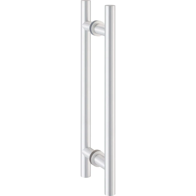 KWS 81424103525 Silver Door Handle Flat Door Handle Length 350 mm Bar Handle for Wooden and Glass Doors Anodised Aluminium