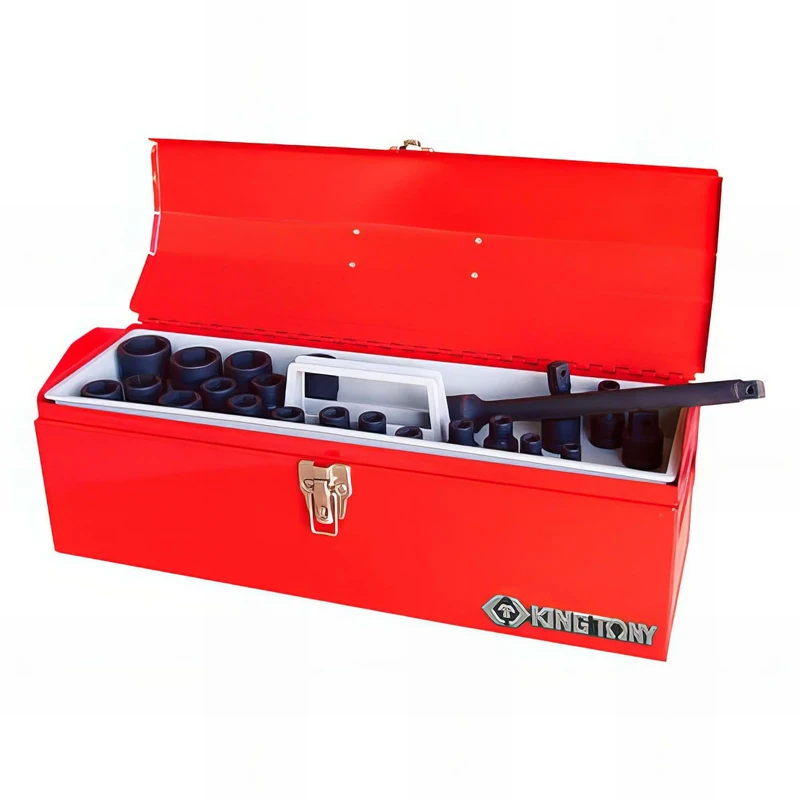 KING TONY 4422MP01 Caja De Herramientas De Sockets De Impacto Y Accesorios 1/2" for DIYers & Professionals, Built for Repair and Installation tasks, 22 Pieces