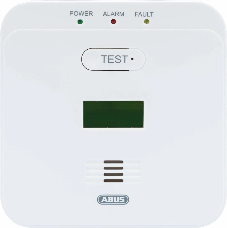 ABUS Carbon monoxide alarm COWM510 - CO detector with 85 dB loud alarm, test button and LCD display - 10-year sensor - White