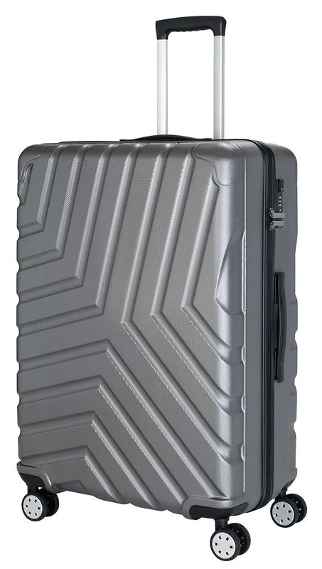 Beco Laguna Beach Toscana Hard Shell Suitcase Trolley Travel Suitcase, Metallic Blue, XL, Toscana with 4 Spinner Wheels, TSA Lock, Zippered Divider