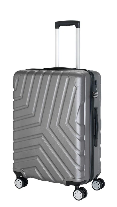 Laguna Beach Toscana Hard Shell Suitcase Trolley Suitcase Travel Suitcase, Gray, L, Toscana
