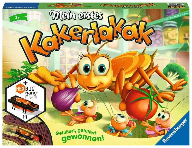 Ravensburger 20548 - Mein erstes Kakerlakak - Aktionspiel mit elektronischer Kakerlake für die Kleinen,: Gefüttert, gefuttert, gewonnen! Kinderspiel für 2-4 Spieler ab 3 Jahren, Spieldauer 10 Minuten