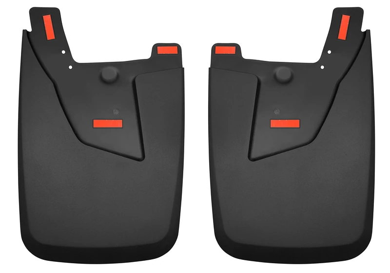 Husky Liners 59051 Fits 2019-20 Dodge Ram 2500/3500 with OE Fender Flares Custom Rear Mud Guards, Black & Red, 1 Pair - Image 1