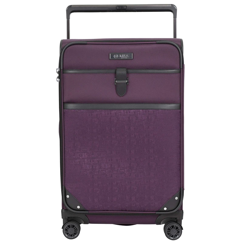 M&A Dual Opening Wide Trolley Check-in Suitcase Luggage, Purple Large Check-in - Image 1