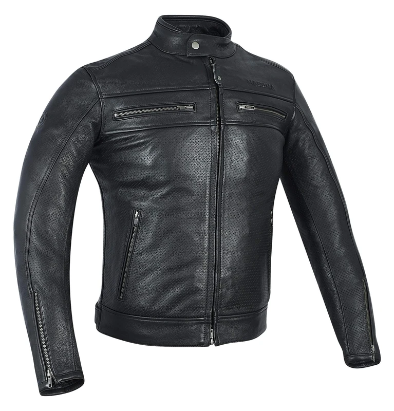MAGOMA Harlem A++ leather jacket with motorcycle protectors, Black, S