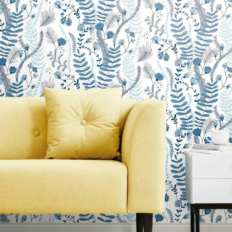 RoomMates RMK11542RL Finlayson Blue Verso Peel and Stick Wallpaper