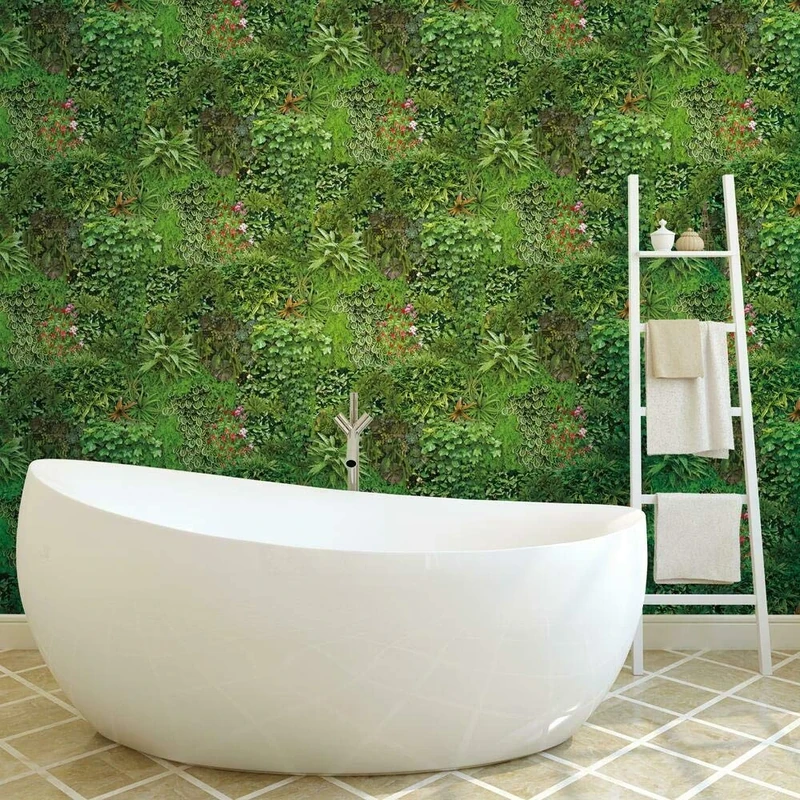 RoomMates RMK11567RL Green Living Wall Peel and Stick Removable Wallpaper