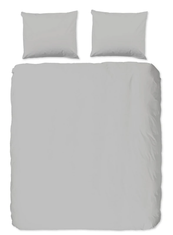 Large Size Cotton Duvet Cover (240 x 220 cm) (No Ironing) Light Grey - Image 1