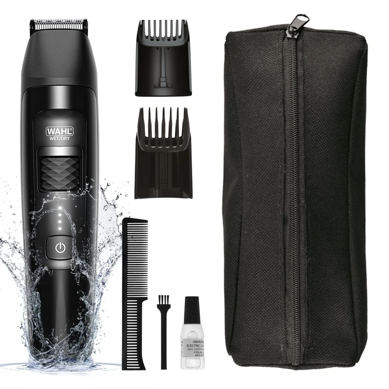 Wahl Beard Trimmer Men, Precision Glide, Hair Trimmers for Men, Mens Stubble Trimmer, Male Grooming Set, Fully Washable, Integrated Cutting Combs, Waterproof Beard Trimming