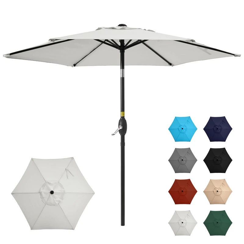 SUNVIVI OUTDOOR 7.5 Ft Patio Umbrella - Beige Market Parasol