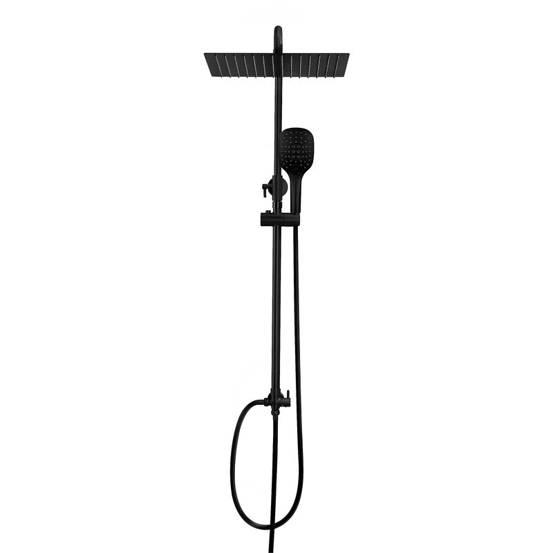 Görbach Rain Shower System Without Shower Fitting Shower Set Overhead Shower Set Matt Black (3030MB)