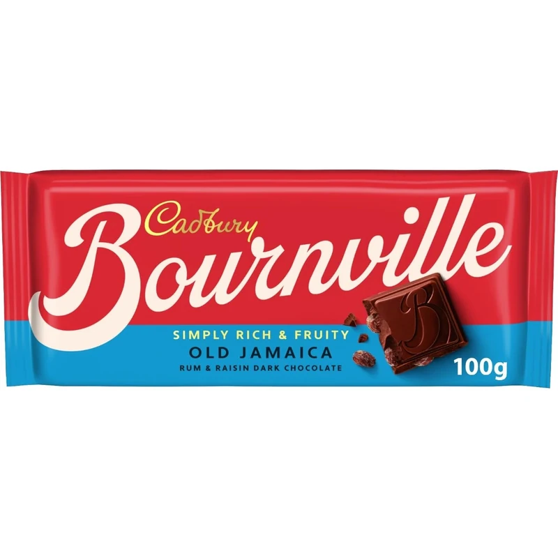Cadbury Bournville Old Jamaica Dark Chocolate Bar, Rich Dark Chocolate With Rum & Raisin, 100 g (Pack of 1)