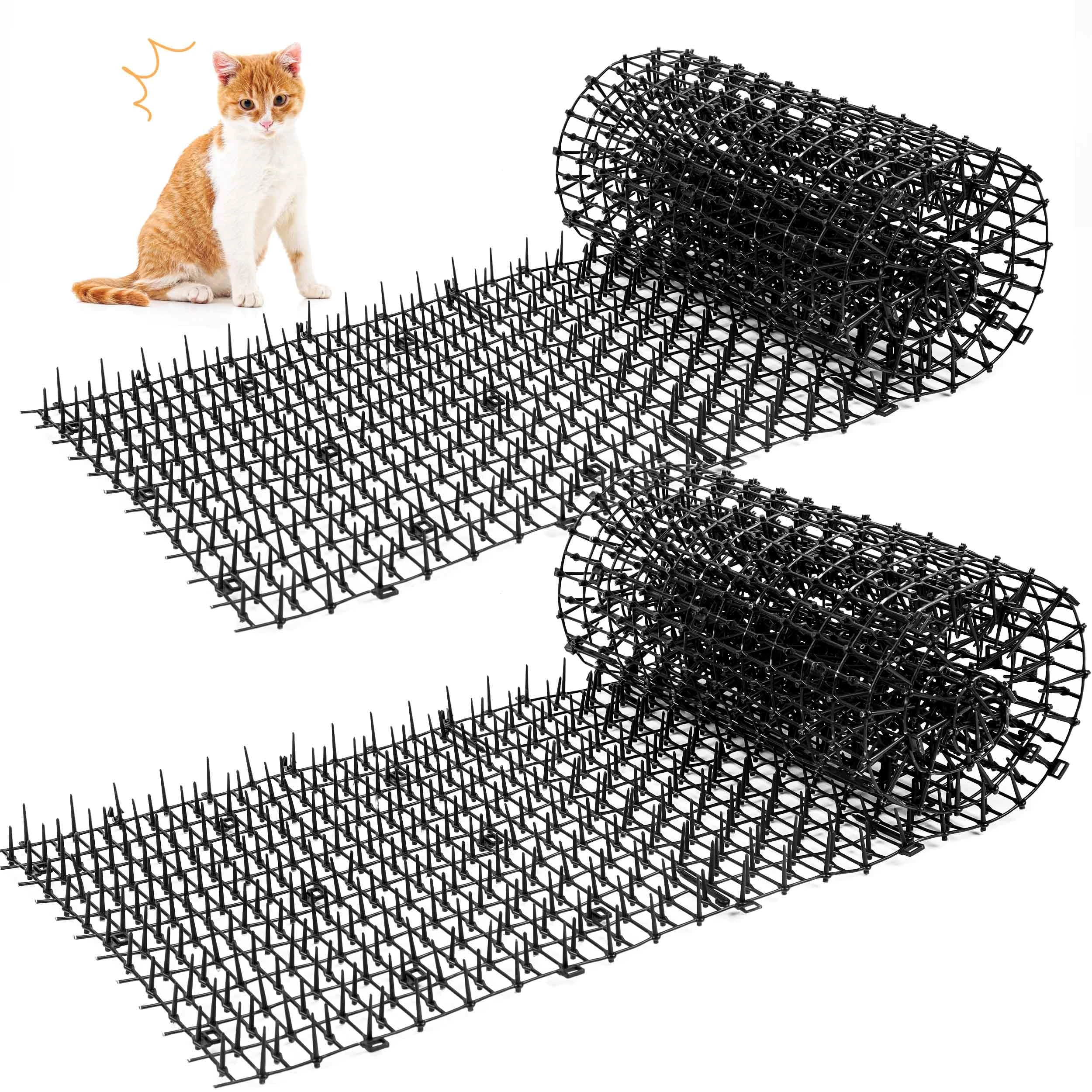 Kyrieval 2pcs Cat Scat Mat with Spikes Anti-cat Prickle Strips Strips-Pet Animal Spikes Repellent Deterrent Prickle Mat