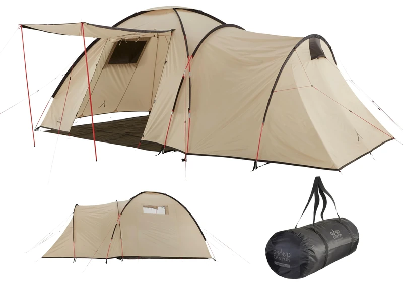 Grand Canyon ATLANTA 3 - combination dome tent and tunnel tent for 3 people | family tent | Mojave Desert (beige)