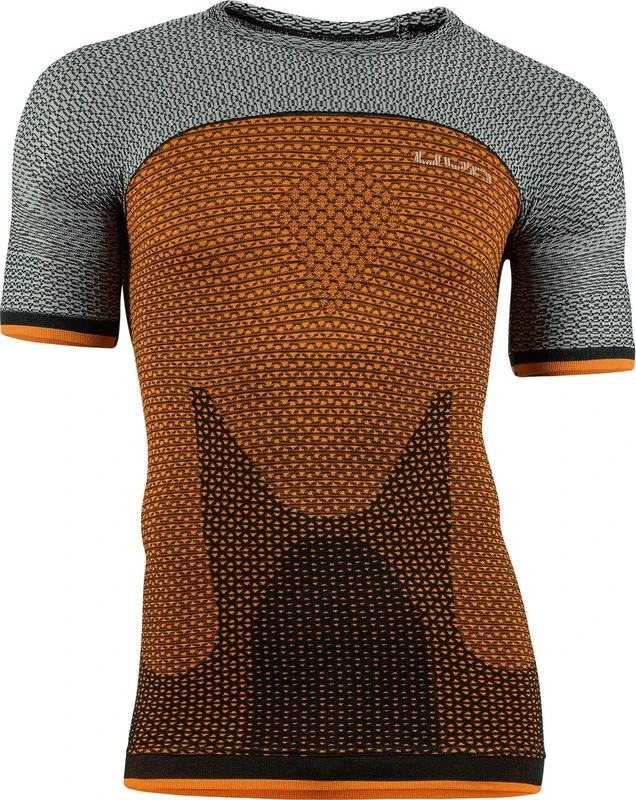 UYN Alpha Running MAN Shirt Short Sleeves T-Shirts - Dragon Fire/Sleet Grey, Small