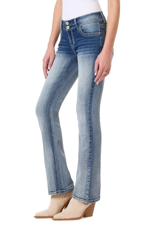 WallFlower Women's Instastretch Luscious Curvy Bootcut Jeans - Blue - 17 Long