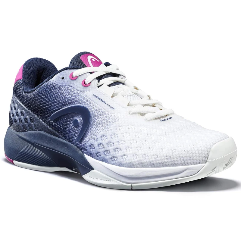 HEAD Women's Revolt Pro 3.0 Tennis Shoe, White/Blue, 36.5 EU