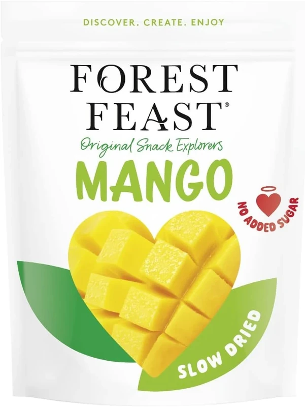 FOREST FEAST Exotic Dried Natural Mango 650g | Snack Size Pieces of Dried Fruit Mango with No Added Sugar & High in Fibre | Ready to Eat Snack, Vegan Option