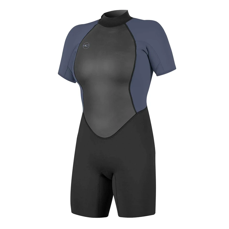 O'Neill Wetsuits Women's Reactor II 2mm Back Zip Spring Wetsuit, Black/Mist, 4