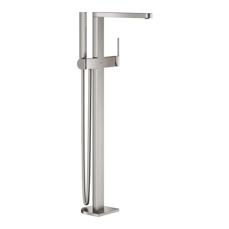 GROHE Plus Freestanding Bath Mixer with Euphoria Cube+ Stick Hand Shower – A Modern Pillar Tap Perfect for Stylish Freestanding Baths 23846DC3