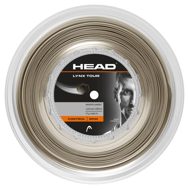 HEAD Lynx Tour 200m Reel Tennis String, Champagne, size 16